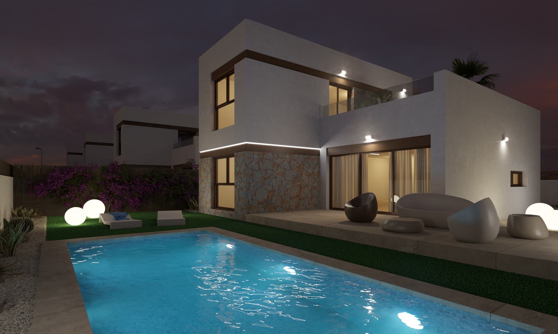 Fritliggende villa 3 sov. i La Finca Golf 9